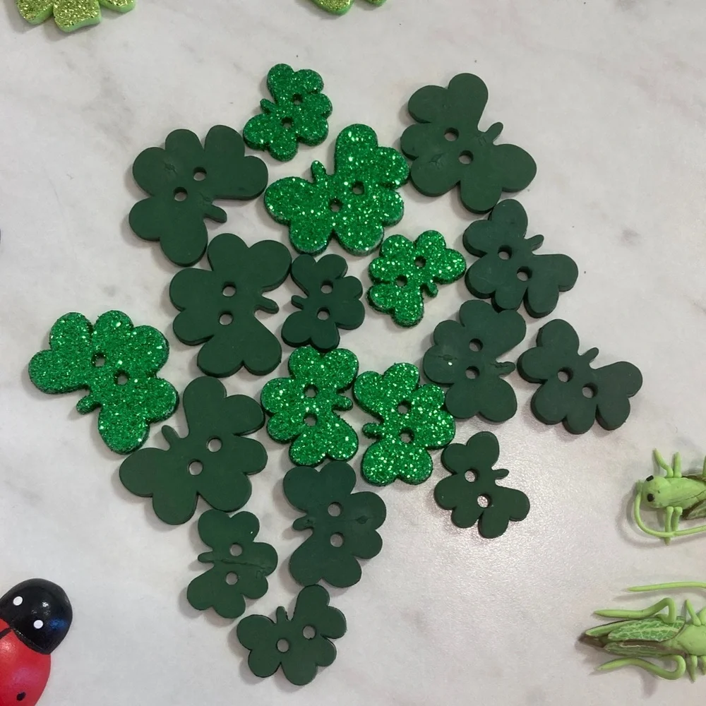 Scrapbooking Embellishments Ladybugs, Shamrocks, Roses, Grasshoppers